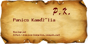 Panics Kamélia névjegykártya